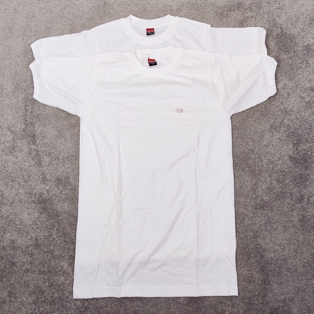 Men's Basic White T-shirt Size Large Undershirt 100% Cotton Bodycon NEW